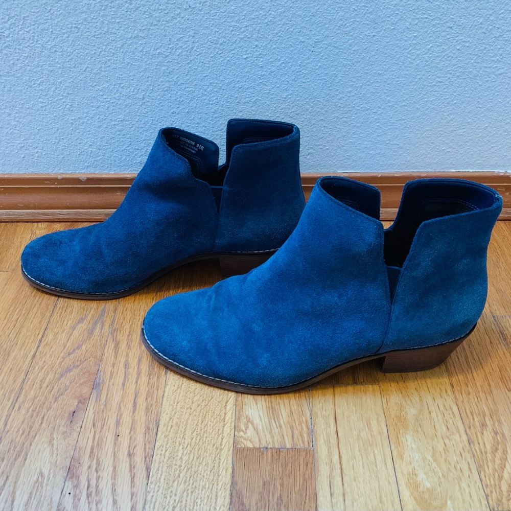 Cole Haan Blue Suede Size 9.5 Slouch Women’s Ankle Booties Pd $200